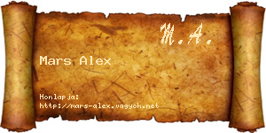Mars Alex névjegykártya